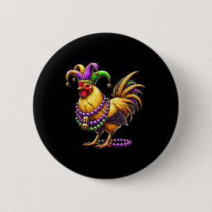 Hühnerperlen Mardi Gras Karneval Landwirtschaft La Button