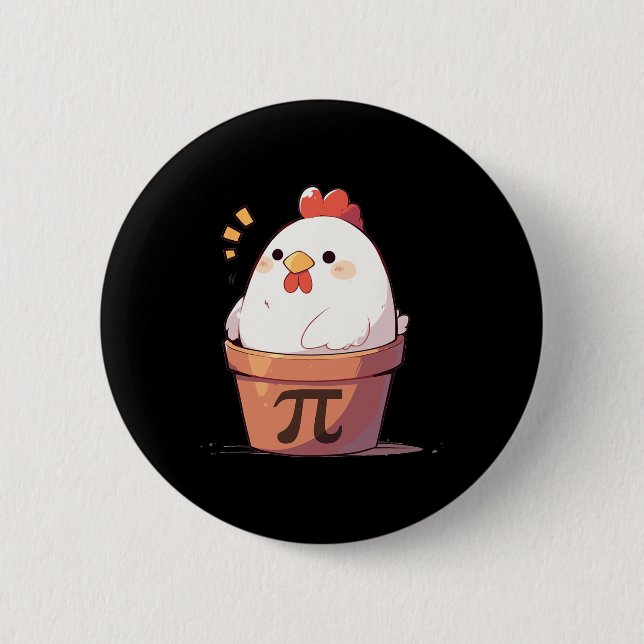 Hühnerpot Pi Day Männer Frauen Kinder Mathematikle Button (Vorderseite)