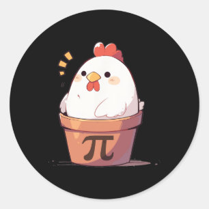 Hühnerpot Pi Day Männer Frauen Kinder Mathematikle Runder Aufkleber
