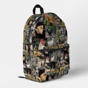 Hühnerroster-FotoCollage, Bedruckter Rucksack