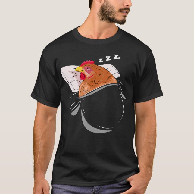 Hühnerschlafen Pajamas Nickerchen PJs Outfit Bauer T-Shirt (Vorderseite)