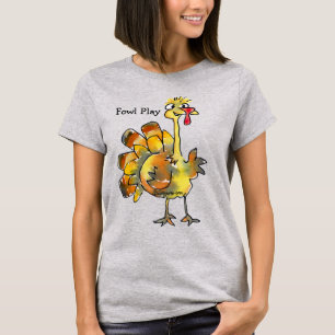 Hühnerspiel-Cartoon-Gold Truthahn T-Shirt