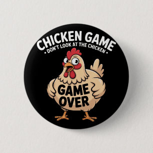 Hühnerspiel Schau nicht auf das Huhn Lustiges Huhn Button
