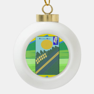 Hühnerstall-Schneeflocken-Ornament mit Rahmen Keramik Kugel-Ornament