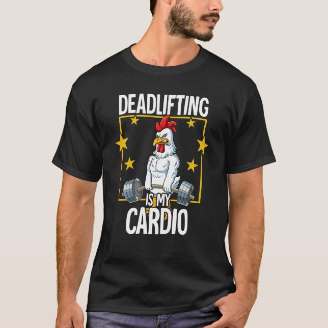 Hühnerstudio Gewichttraining Toter Mann T-Shirt (Vorderseite)