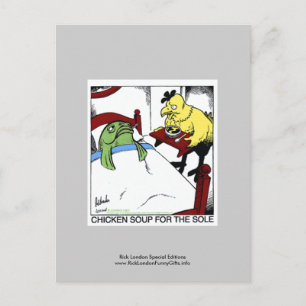 Hühnersuppe 4 Die Einsame Cartoon-Postkarten Postkarte