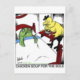 Hühnersuppe 4 Seezunge Gewürzter Fisch/Hühnchen Ge Postkarte