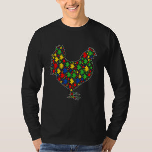 Hühnertiere Puzzleteile Autismus Bewusstsein T-Shirt