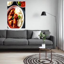 Hühnertikka-Masala mit Reis | AI Art Poster