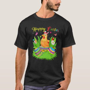 Hühnervögel Lover Floral Ostereier Gewittertes H T-Shirt