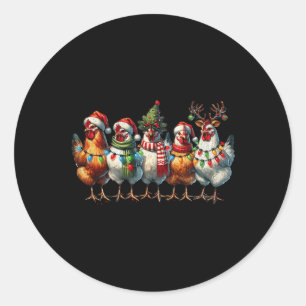 Hühnerweihleuchten Farm Tier Niedlichen Weihnachts Runder Aufkleber