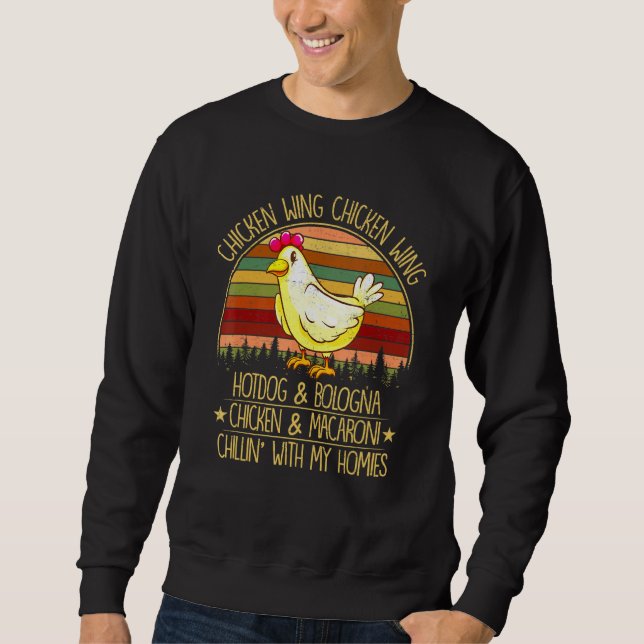 Hühnerwing Hühnchen Wing Hot Dog Bologna Virno So Sweatshirt (Vorderseite)