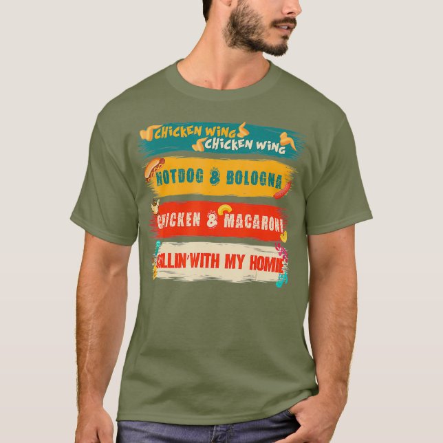 Hühnerwing Hühnerwing Hotdog und Bologna T-Shirt (Vorderseite)
