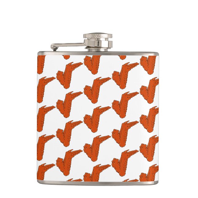 Hühnerwing Vinyl-Wrapped Flask Flachmann (Vorderseite)