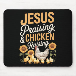 Hühnerzucht und Jesus loben Christliche Farme Mousepad