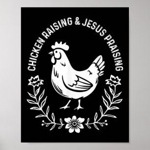 Hühnerzucht und Jesus loben Vintage Christi Poster
