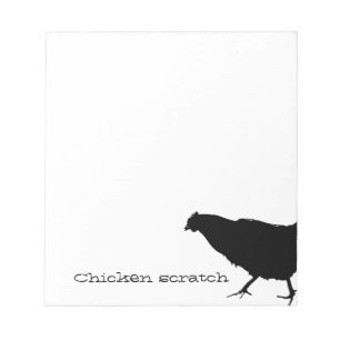 Huhnkratzerpapier-Auflageschwarz-Silhouettehuhn Notizblock