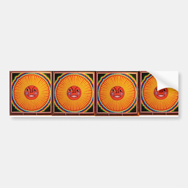 Huichol Schnur-Kunstsun-Mexikaner-Volkskunst Autoaufkleber (Vorne)