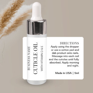 Huile de cuticule minimaliste 5ml Étiquette de bou