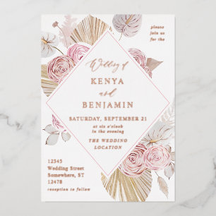 Huile de Faire-part de mariage de Boho rose