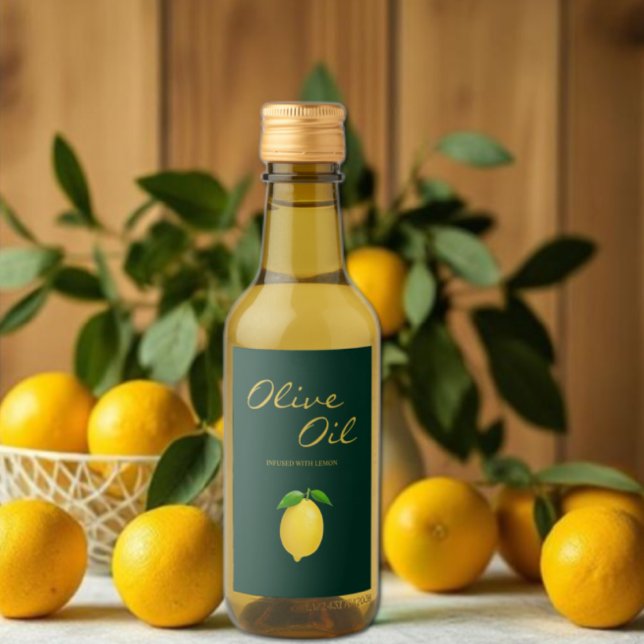 Huile d'olive citron Favoriser Étiquette d'infusio (Créateur téléchargé)