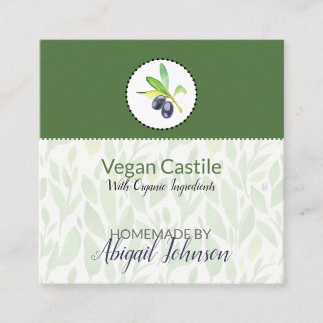 Huile d'Olive Pure Étiquette pour Bain et Corps Ma (Devant)