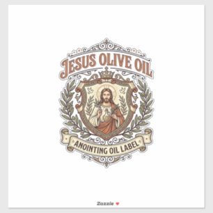 Huile d'onction d'huile d'olive Jésus Étiquette Hu