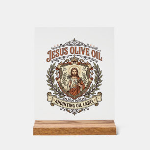 Huile d'onction d'huile d'olive Jésus Étiquette Hu