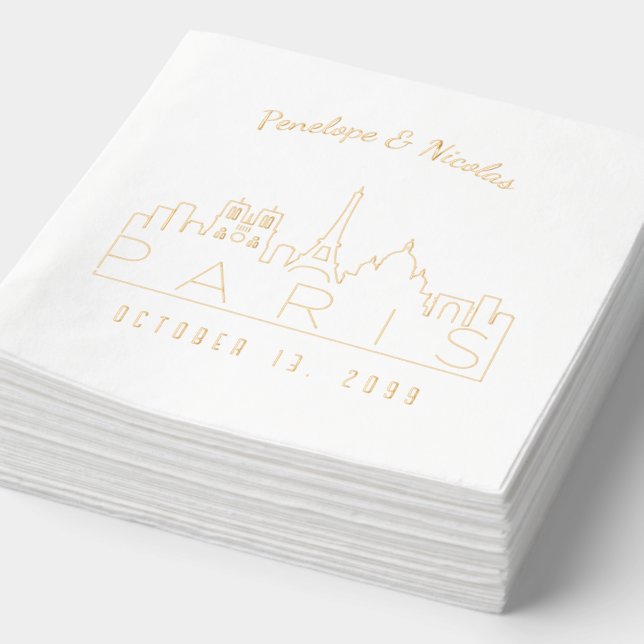 Huile d'or de serviettes personnalisées Paris (Détail)