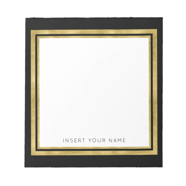 Huile d'or et Bloc-notes personnalisé noir 5,5 pou (Devant)