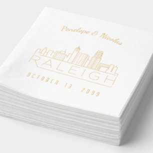 Huile d'or Personnalisé Raleigh Mariage serviettes
