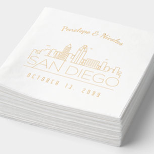 Huile d'or Personnalisé San Diego Mariage serviett