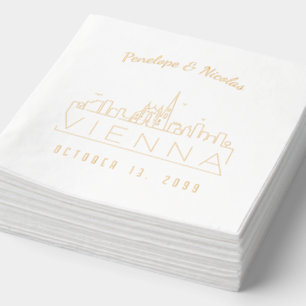 Huile d'or personnalisée Vienne Mariage serviettes
