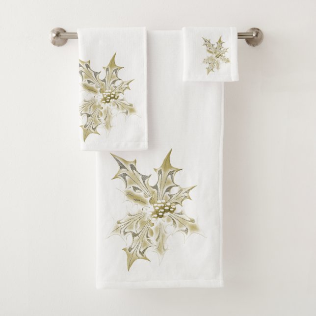 Huile D'Or Semblent Holly Sur Blanc (En situation)