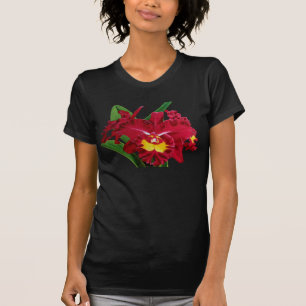 Huile d'orchidée sur le T-shirts de toile