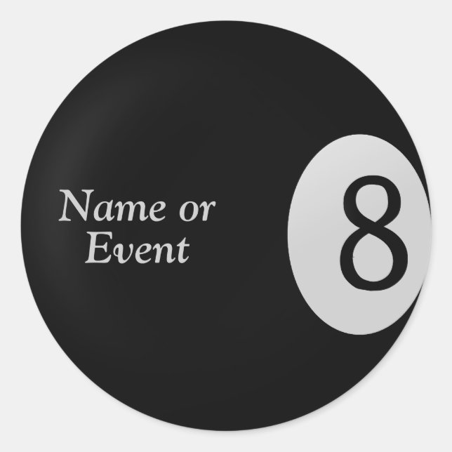 Huit boules - Stickers Nom Billiard Ball (Devant)