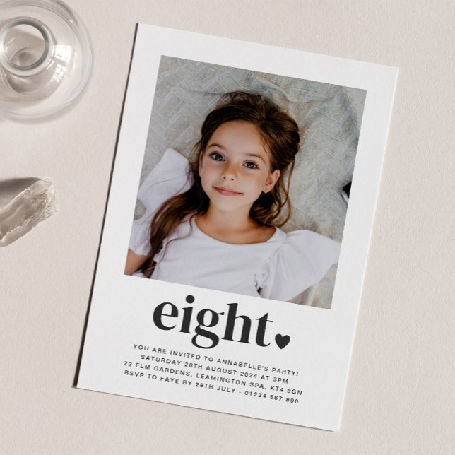 Huit Coeurs - Photo Carré Invitation Anniversaire (Créateur téléchargé)
