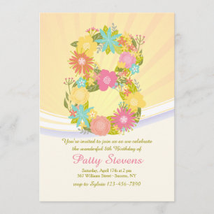 Huit Est Une Merveilleuse Invitation D'Anniversair
