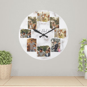 Huit Horloge murale moderne élégante en collage ph