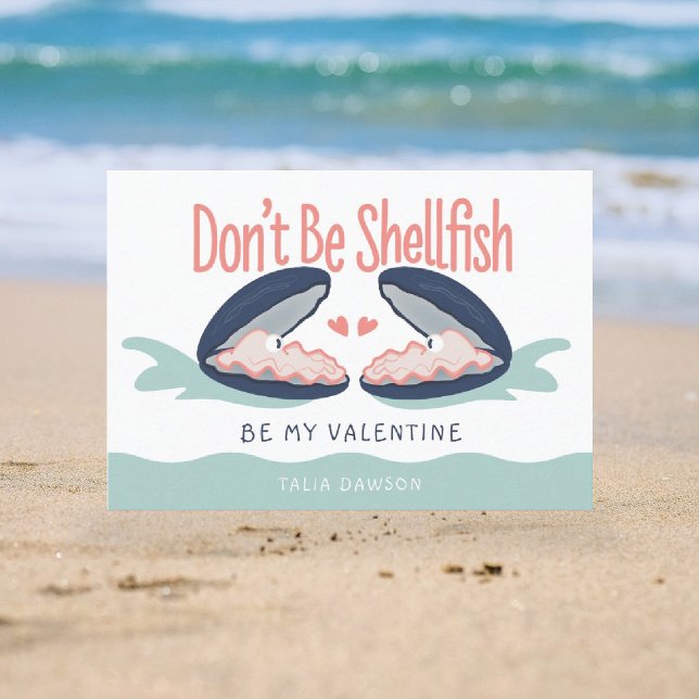 Huîtres de mollusques Classe Saint-Valentin Cartes (Créateur téléchargé)