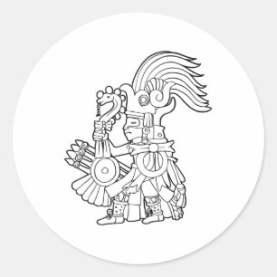 Huitzilopochtli Aztec God Aztec Mythology Mayan Su Runder Aufkleber