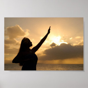 Hula am Strand Poster