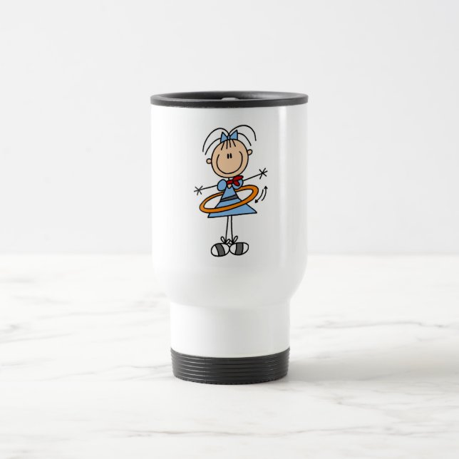 Hula Band-Strichmännchen-T - Shirts und Geschenke Reisebecher (Mittel)