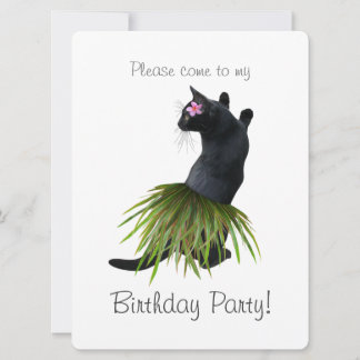 Hula Cat Birthday Party Einladung