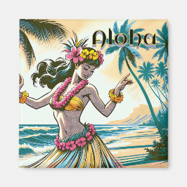 Hula Dancer auf den Hawaiianischen Inseln Aloha Magnet