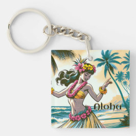 Hula Dancer auf den Hawaiianischen Inseln Aloha Schlüsselanhänger