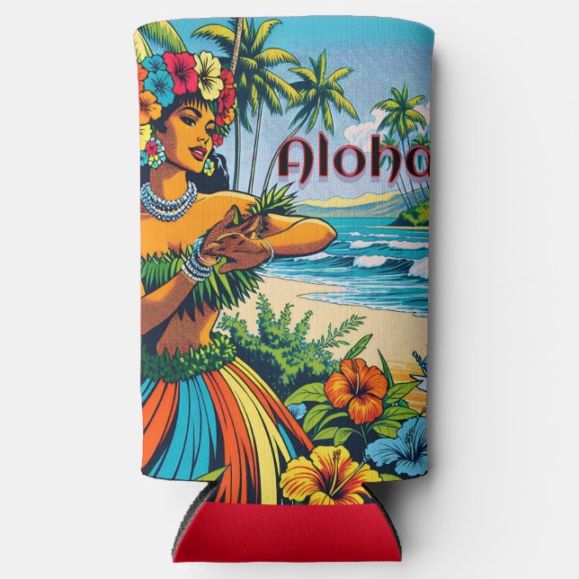 Hula Dancer auf den Hawaiianischen Inseln Aloha Selters Dosenkühler (Vorderseite)