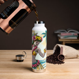 Hula Dancer auf den Hawaiianischen Inseln Aloha Trinkflasche