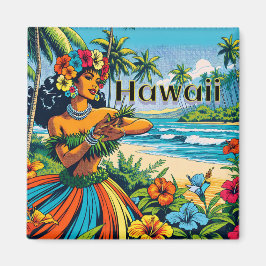 Hula Dancer auf den Hawaiianischen Inseln Magnet