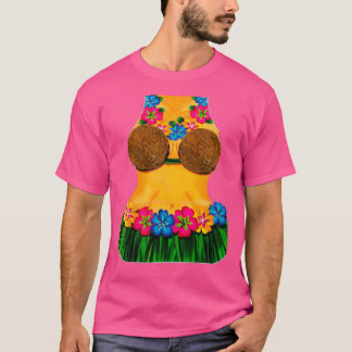 Hula Dancer Body Lei Blume Kokosnussgrasrock T-Shirt